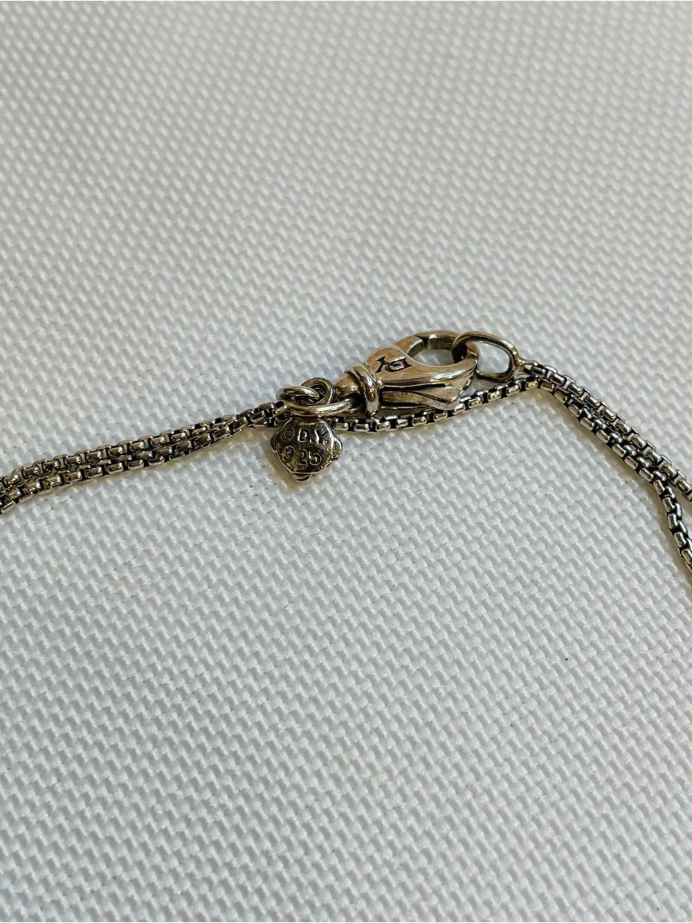 David Yurman Sterling Silver Diamond Infinity Necklace